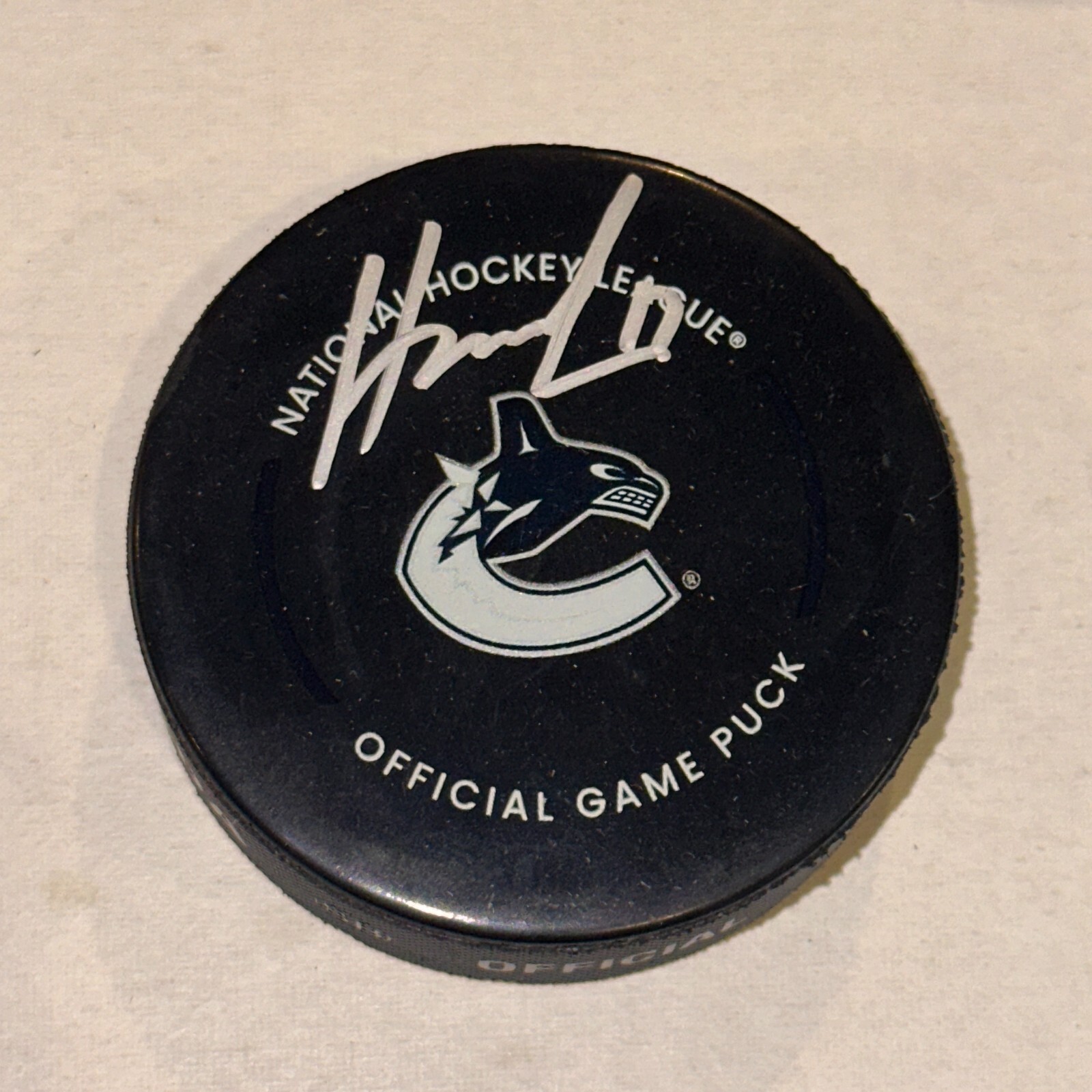 FILIP HRONEK Signed Vancouver CANUCKS Official GAME Puck Beckett (BAS)