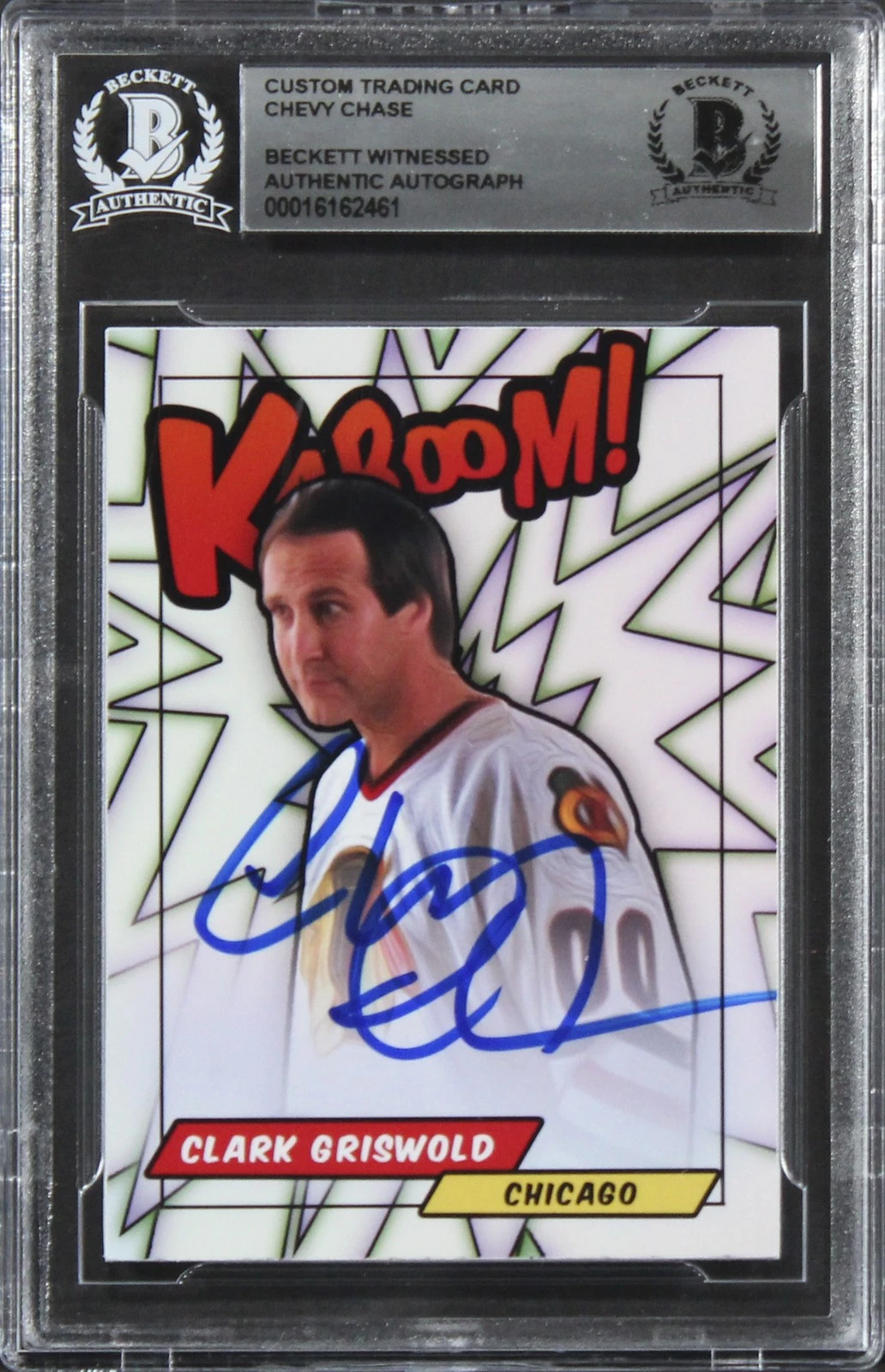 Chevy Chase Christmas Vacation Authentic Signed Custom Trading Card BAS Slabbed