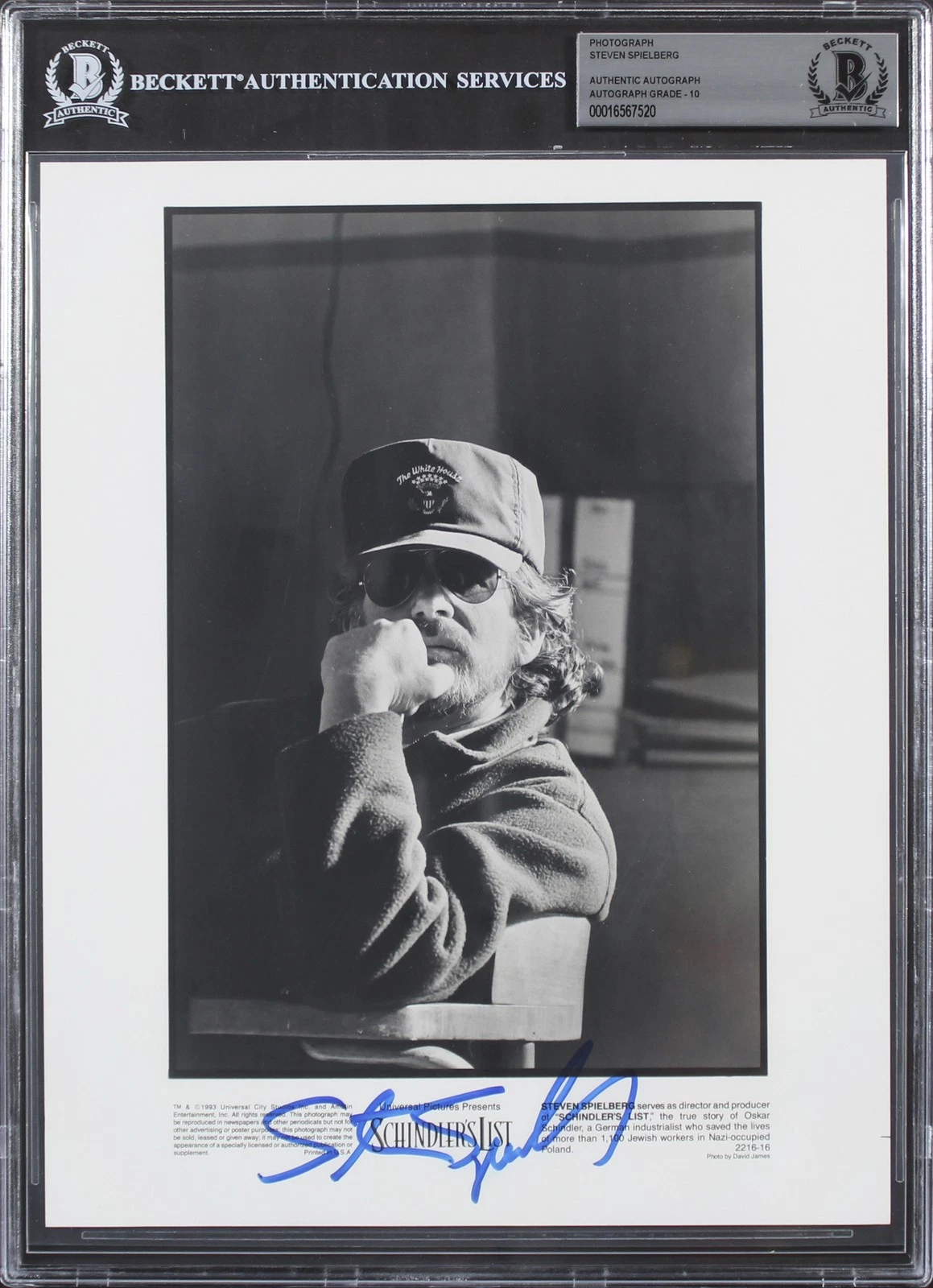 Stephen Spielberg Schindler's List Authentic Signed 8x10 Photo Auto 10! BAS Slab