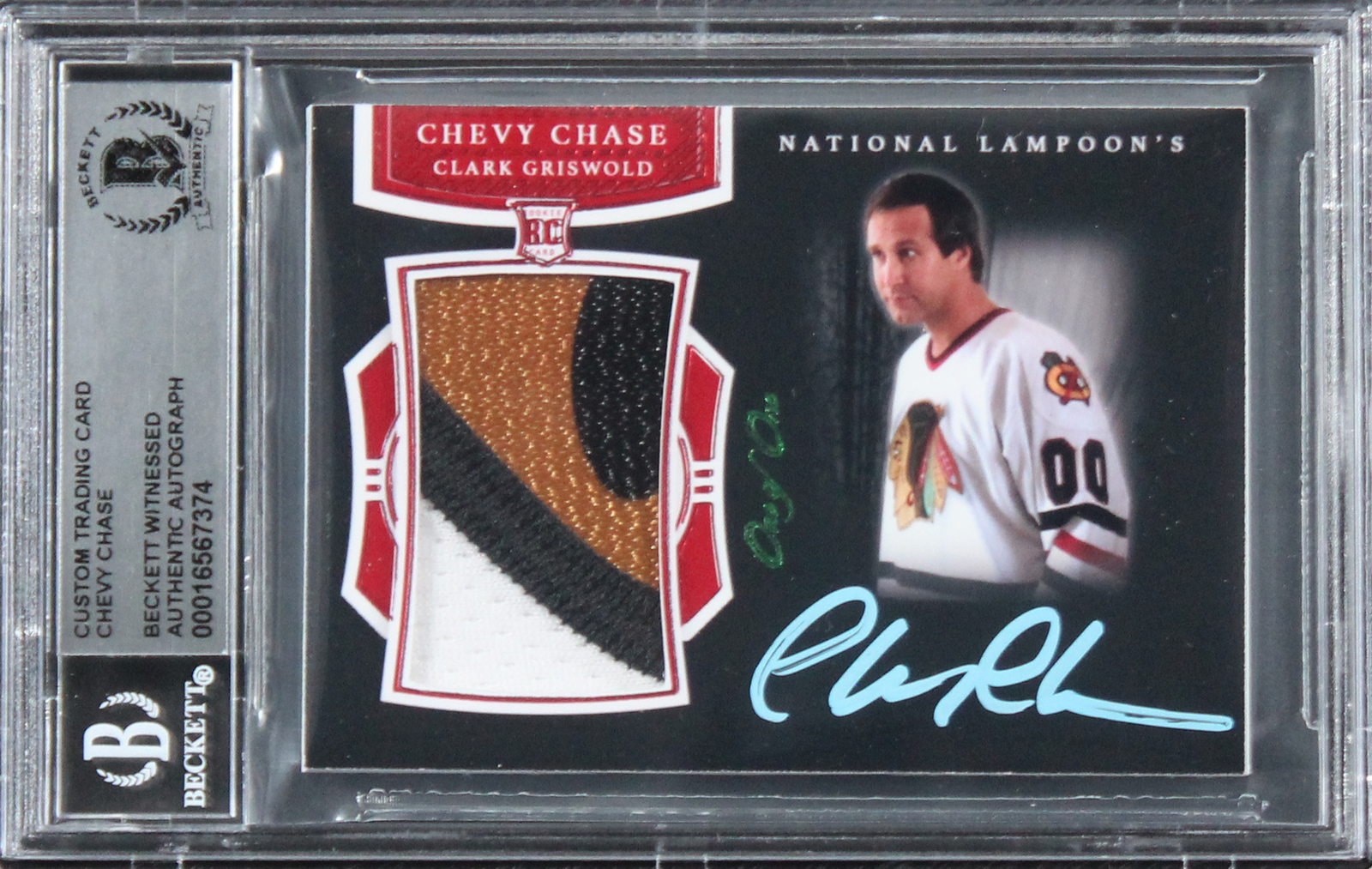 Chevy Chase Christmas Vacation Signed Relic Card One of One BAS Slab #16567374