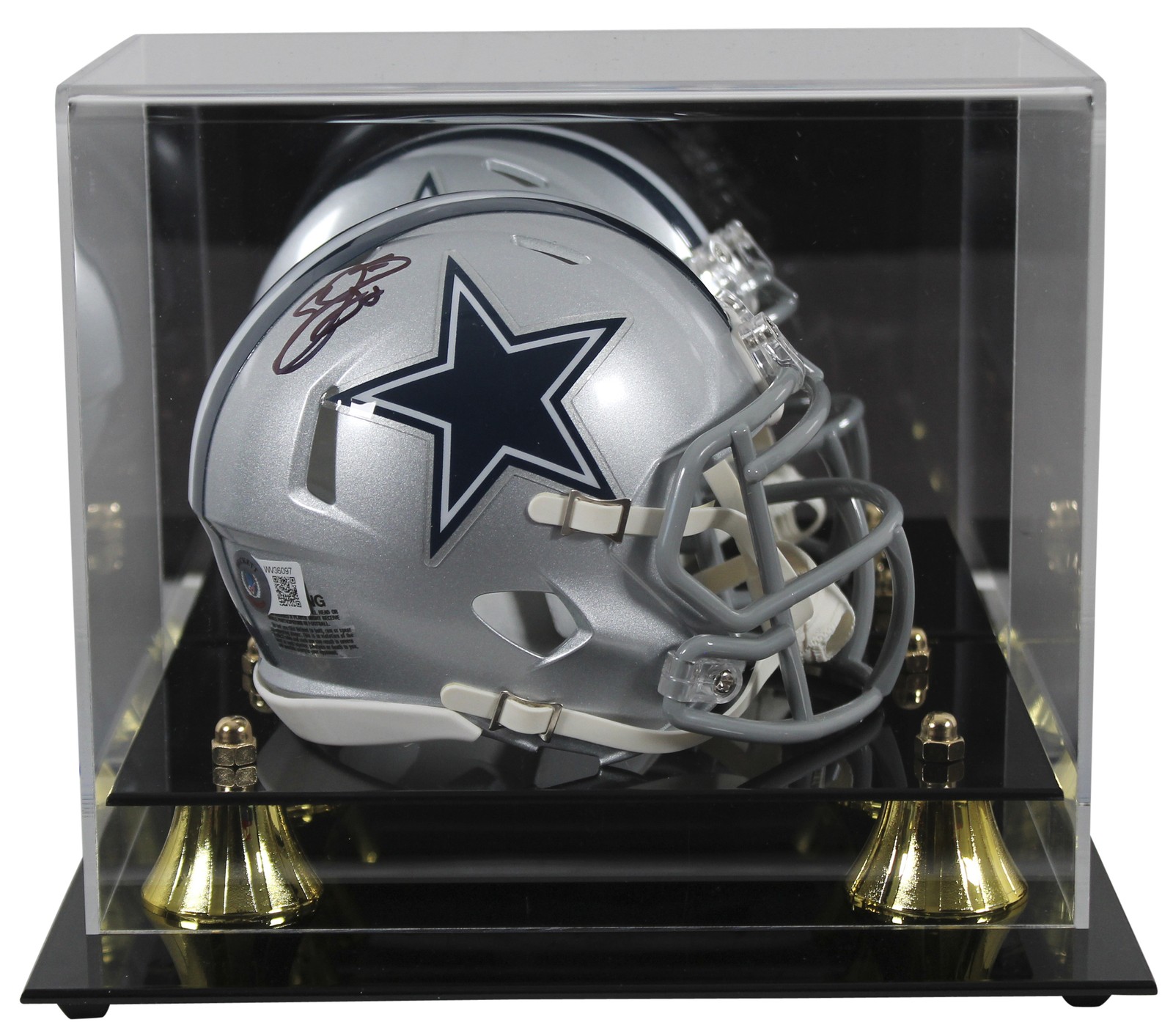 Cowboys Emmitt Smith Authentic Signed Speed Mini Helmet W/ Case BAS Witnessed