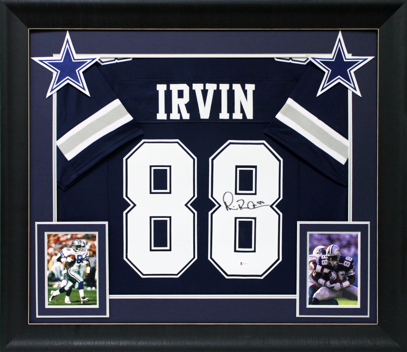Michael Irvin Authentic Signed Navy Blue Pro Style Framed Jersey BAS Witnessed