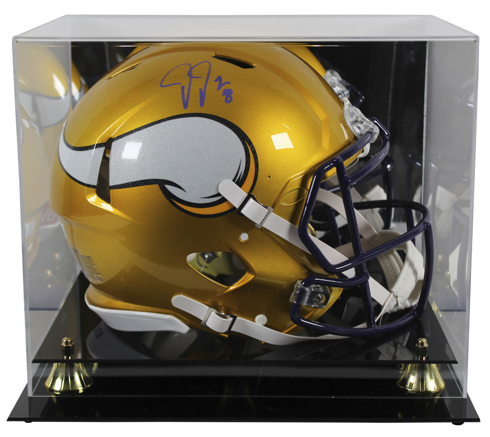 VIKINGS JUSTIN JEFFERSON SIGNED FLASH F/S SPEED PROLINE HELMET W/ CASE BAS WIT COLLECTIBLE MEMORABILIA