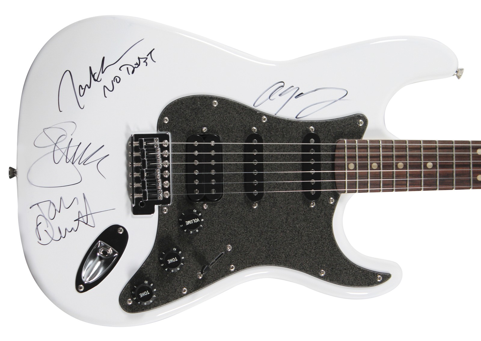 No Doubt (4) Stefani, Dumont, Young & Kanal Signed Fender Squier Guitar JSA