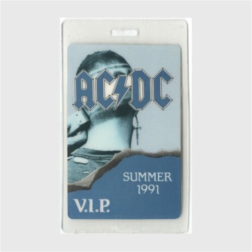 AC/DC 1991 The Razor's Edge concert tour Band VIP Laminated Backstage ...