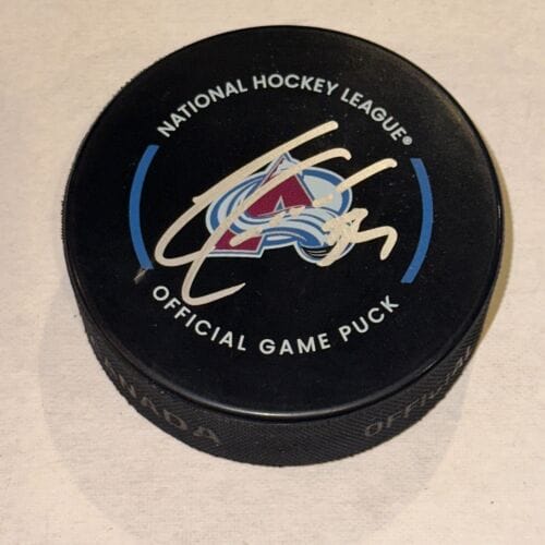 ADAM FOOTE SIGNED COLORADO AVALANCHE OFFICIAL GAME PUCK BECKETT (BAS) COLLECTIBLE MEMORABILIA