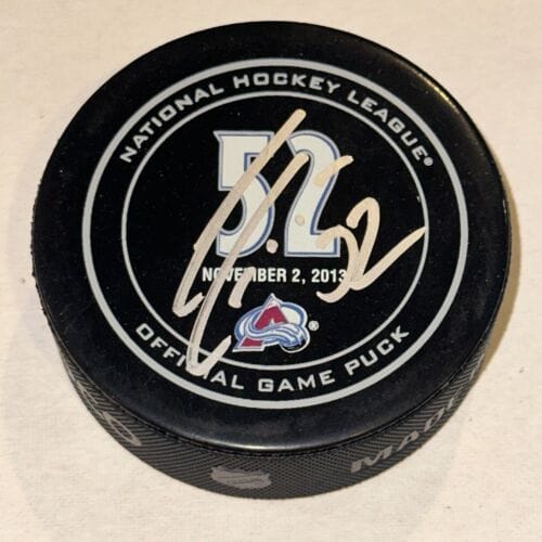 ADAM FOOTE SIGNED RETIREMENT OFFICIAL GAME PUCK BECKETT BAS COLLECTIBLE MEMORABILIA
