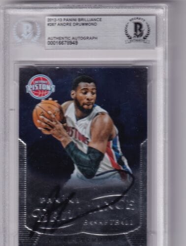 ANDRE DRUMMOND signed (2012-13 PANINI) Pistons RC basketball card BECKETT BAS
