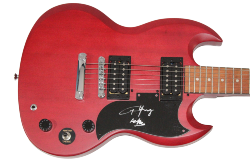 ANGUS YOUNG AC/DC SIGNED AUTOGRAPH SG SPECIAL SATIN E1 EPIPHONE GUITAR – JSA COA COLLECTIBLE MEMORABILIA