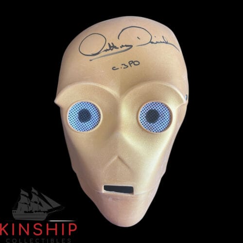 Anthony Daniels signed C-3P0 Mask JSA COA Rare Star Wars Auto Inscribed Z1622