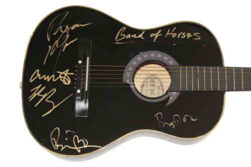 BAND OF HORSES X5 SIGNED AUTOGRAPH ACOUSTIC GUITAR – BEN BRIDWELL +4 W/ JSA COA COLLECTIBLE MEMORABILIA