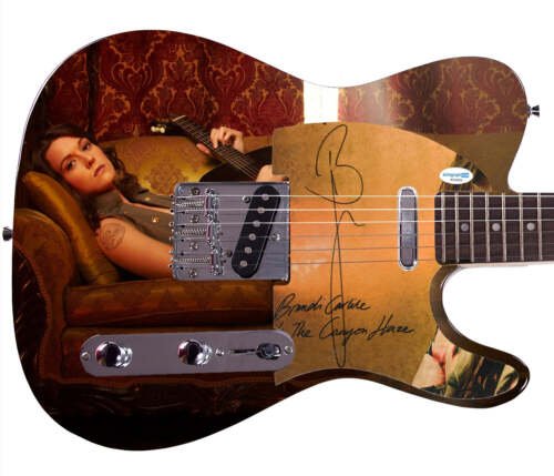 BELINDA CARLISLE THE GO-GO’S AUTOGRAPHED CUSTOM GRAPHICS GUITAR ACOA COLLECTIBLE MEMORABILIA