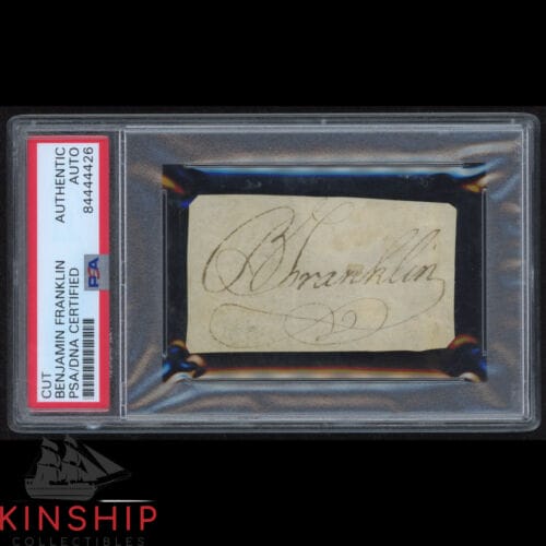 Benjamin Franklin signed Cut PSA DNA Slabbed USA Founding Father Auto Rare K30