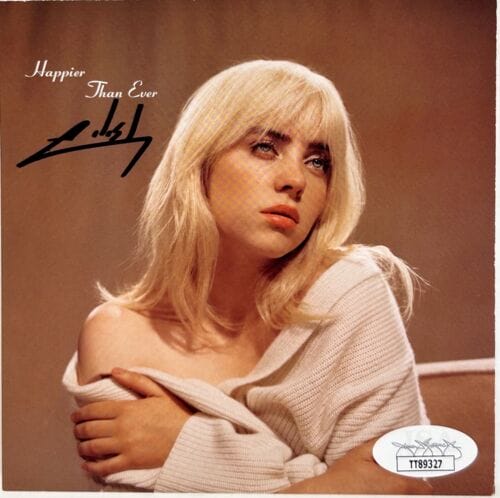 BILLIE EILISH SIGNED AUTOGRAPH CD COVER “HAPPIER THAN EVER” JSA COA COLLECTIBLE MEMORABILIA