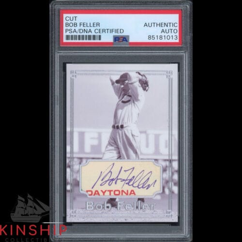 Bob Feller signed Custom Trading Card PSA DNA Slabbed Indians HOF Auto C2534