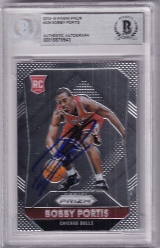 BOBBY PORTIS signed (2015-16 PANNINI PRIZM) #326 RC Bucks BULLS card BECKETT BAS
