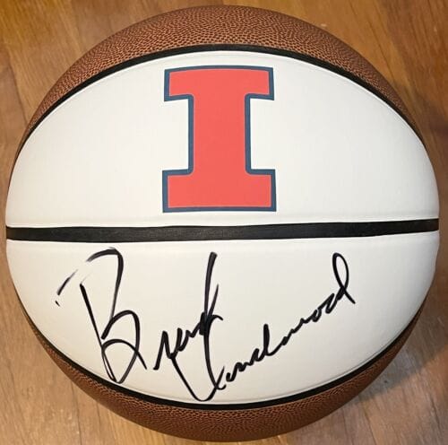 BRAD UNDERWOOD SIGNED AUTOGRAPHED ILLINOIS FIGHTING LOGO BASKETBALL PSA/DNA COLLECTIBLE MEMORABILIA
