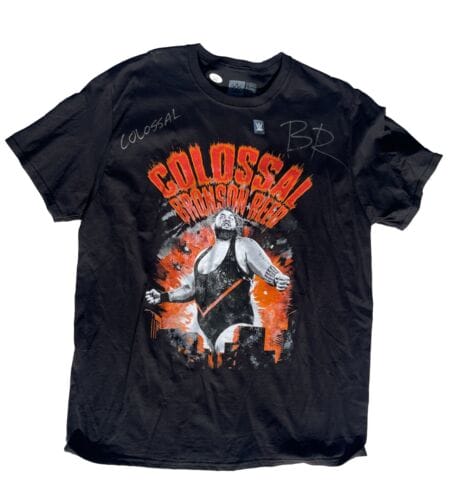 BRONSON REED SIGNED COLOSSAL WWE OFFICIAL T-SHIRT JSA COA COLLECTIBLE MEMORABILIA