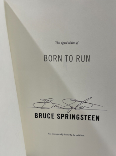 BRUCE SPRINGSTEEN SIGNED BORN TO RUN HARDCOVER BOOK AUTHENTIC AUTOGRAPH COLLECTIBLE MEMORABILIA
