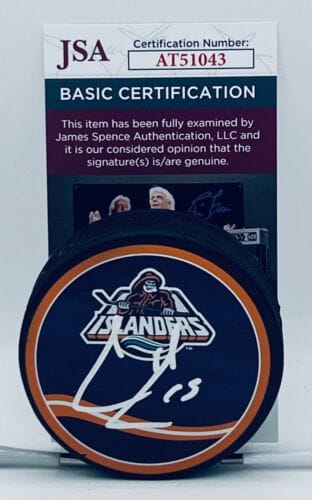 CAL CLUTTERBUCK SIGNED NEW YORK ISLANDERS REVERSE RETRO PUCK AUTOGRAPHED JSA COLLECTIBLE MEMORABILIA