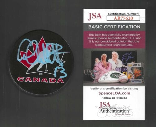 CAROLINE OUELLETTE SIGNED TEAM CANADA HOCKEY PUCK JSA COA COLLECTIBLE MEMORABILIA
