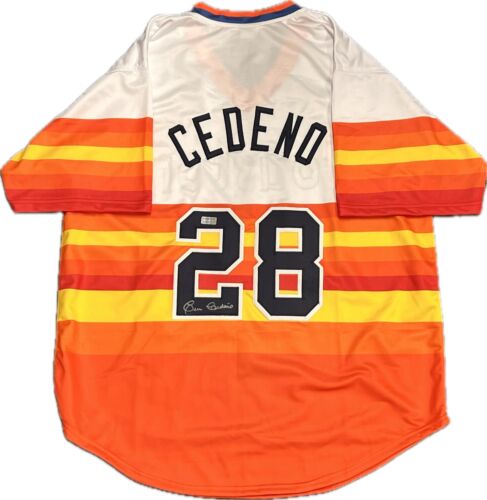 CESAR CEDENO SIGNED JERSEY TRISTAR HOUSTON ASTROS AUTOGRAPHED COLLECTIBLE MEMORABILIA