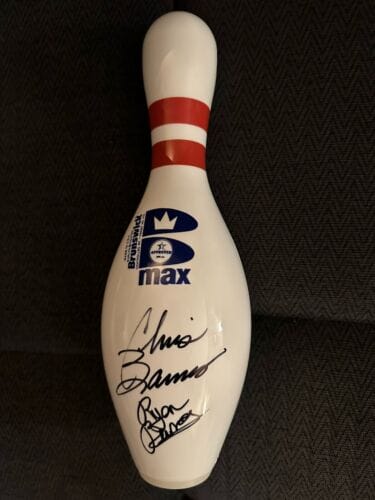 CHRIS & RYAN BARNES BRUNSWICK PBA SIGNED UNUSED BOWLING PIN AUTOGRAPHED UNIQUE COLLECTIBLE MEMORABILIA