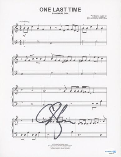 CHRISTOPHER JACKSON “HAMILTON” AUTOGRAPH SIGNED ‘ONE LAST TIME’ SHEET MUSIC ACOA COLLECTIBLE MEMORABILIA