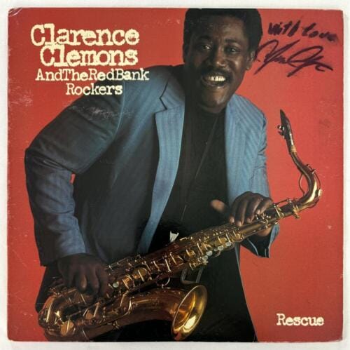 CLARENCE CLEMONS E STREET BAND SIGNED AUTOGRAPH ALBUM RECORD LP W/ BECKETT COA COLLECTIBLE MEMORABILIA