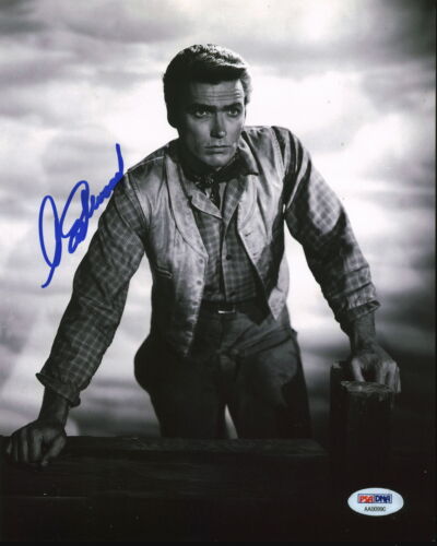 CLINT EASTWOOD RAWHIDE AUTHENTIC SIGNED 8×10 PHOTO AUTO 10! BAS #AC26960 COLLECTIBLE MEMORABILIA