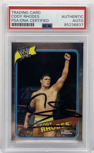 CODY RHODES SIGNED 2008 TOPPS CHROME HERITAGE ROOKIE CARD WWE PSA/DNA SLABBED COLLECTIBLE MEMORABILIA
