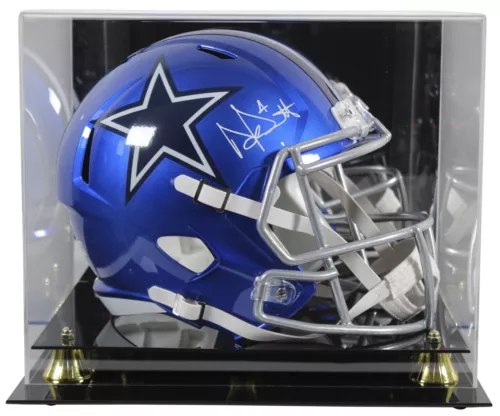 Cowboys Dak Prescott Signed Flash Full Size Speed Rep Helmet W  Case 