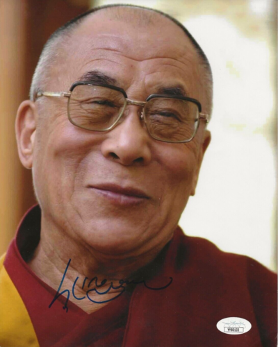 DALAI LAMA REAL HAND SIGNED 8×10″ PHOTO #5 JSA LOA TIBETAN SPIRITUAL LEADER COLLECTIBLE MEMORABILIA