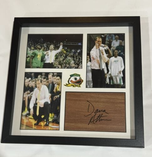 DANA ALTMAN SIGNED FRAMED 12X12 FLOORBOARD COLLAGE OREGON DUCKS PROOF COLLECTIBLE MEMORABILIA
