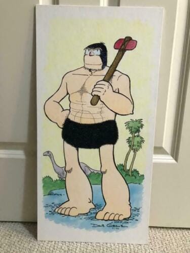 DAVE GRAUE ALLEY OOP SIGNED ORIGINAL ARTWORK ON 12×24 CANVAS INCREDIBLE DETAIL COLLECTIBLE MEMORABILIA