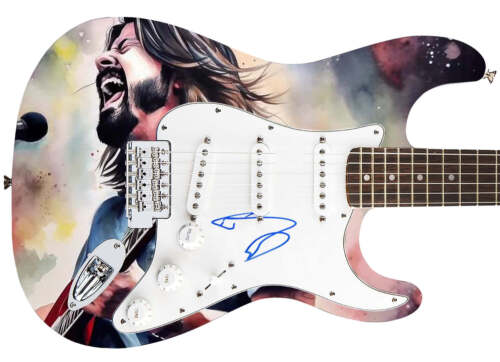 DAVE GROHL AUTOGRAPHED CUSTOM GRAPHICS GUITAR – COA – ROCK MEMORABILIA COLLECTIBLE MEMORABILIA