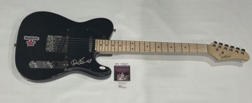 DAVE STEWART SIGNED BLACK ELECTRIC GUITAR EURYTHMICS JSA COA COLLECTIBLE MEMORABILIA