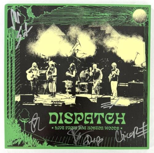 DISPATCH BAND SIGNED AUTOGRAPH ALBUM VINYL RECORD LP LIVE FROM THE BOSTON WOODS COLLECTIBLE MEMORABILIA