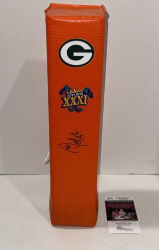 DON BEEBE SIGNED TOUCHDOWN PYLON GREEN BAY PACKERS SUPER BOWL XXXI JSA COA COLLECTIBLE MEMORABILIA