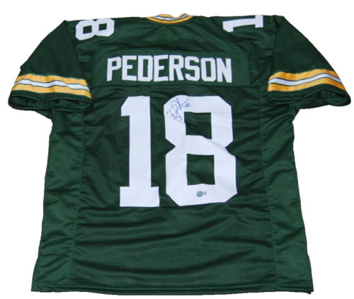 DOUG PEDERSON signed (GREEN BAY PACKERS) Custom football jersey BECKETT AD47376