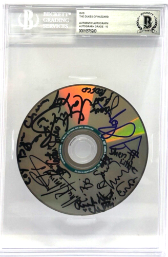 DUKES OF HAZZARD MULTI X9 SIGNED SLABBED ENCAPSULATED DVD BAS GRADE 10 COLLECTIBLE MEMORABILIA