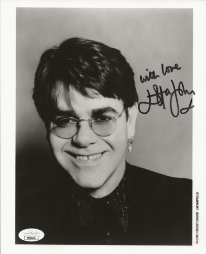 ELTON JOHN REAL HAND SIGNED 8×10″ PROMO PHOTO JSA LOA AUTOGRAPHED COLLECTIBLE MEMORABILIA