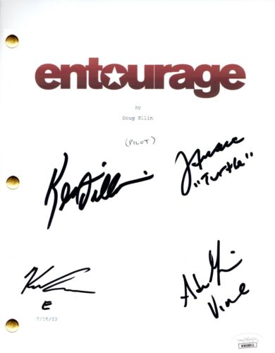 ENTOURAGE CAST SIGNED PILOT SCRIPT GRENIER CONNOLLY DILLON FERRARA JSA WITNESS COLLECTIBLE MEMORABILIA
