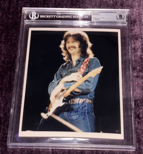 ERIC CLAPTON SIGNED 8 X 10 CONCERT PHOTO BAS BECKETT AUTH & ENCAPSULATED COLLECTIBLE MEMORABILIA