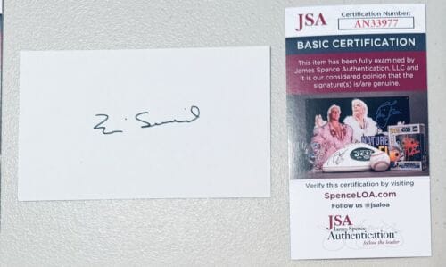 ERIC SEVAREID SIGNED AUTOGRAPHED 3×5 CARD JSA TV JOURNALIST CBS EVENING NEWS COLLECTIBLE MEMORABILIA