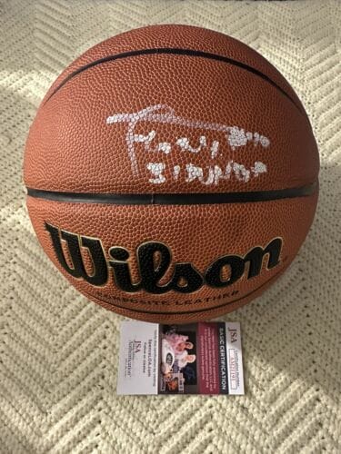 FLORY BIDUNGA SIGNED BASKETBALL 29.5 KANSAS JAYHAWKS JSA AUTHENTICATION COA COLLECTIBLE MEMORABILIA