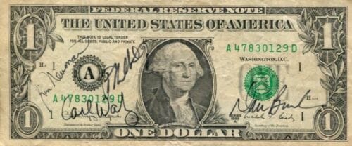 FRANK CULBERTSON JAMES NEWMAN NASA ASTRONAUT STS-51 SIGNED AUTOGRAPH $1 BILL COLLECTIBLE MEMORABILIA