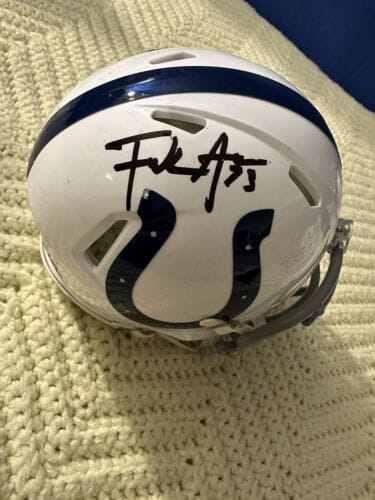 FRANK GORE SIGNED INDIANAPOLIS COLTS MINI HELMET AUTOGRAPHED COLLECTIBLE MEMORABILIA