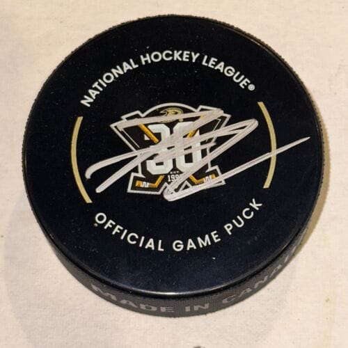 FRANK VATRANO SIGNED ANAHEIM DUCKS 30TH ANNIV OFFICIAL GAME PUCK BECKETT (BAS) COLLECTIBLE MEMORABILIA