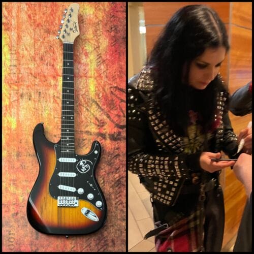 GFA MERCYFUL FATE BASSIST * BECKY BALDWIN * SIGNED ELECTRIC GUITAR PROOF COA COLLECTIBLE MEMORABILIA